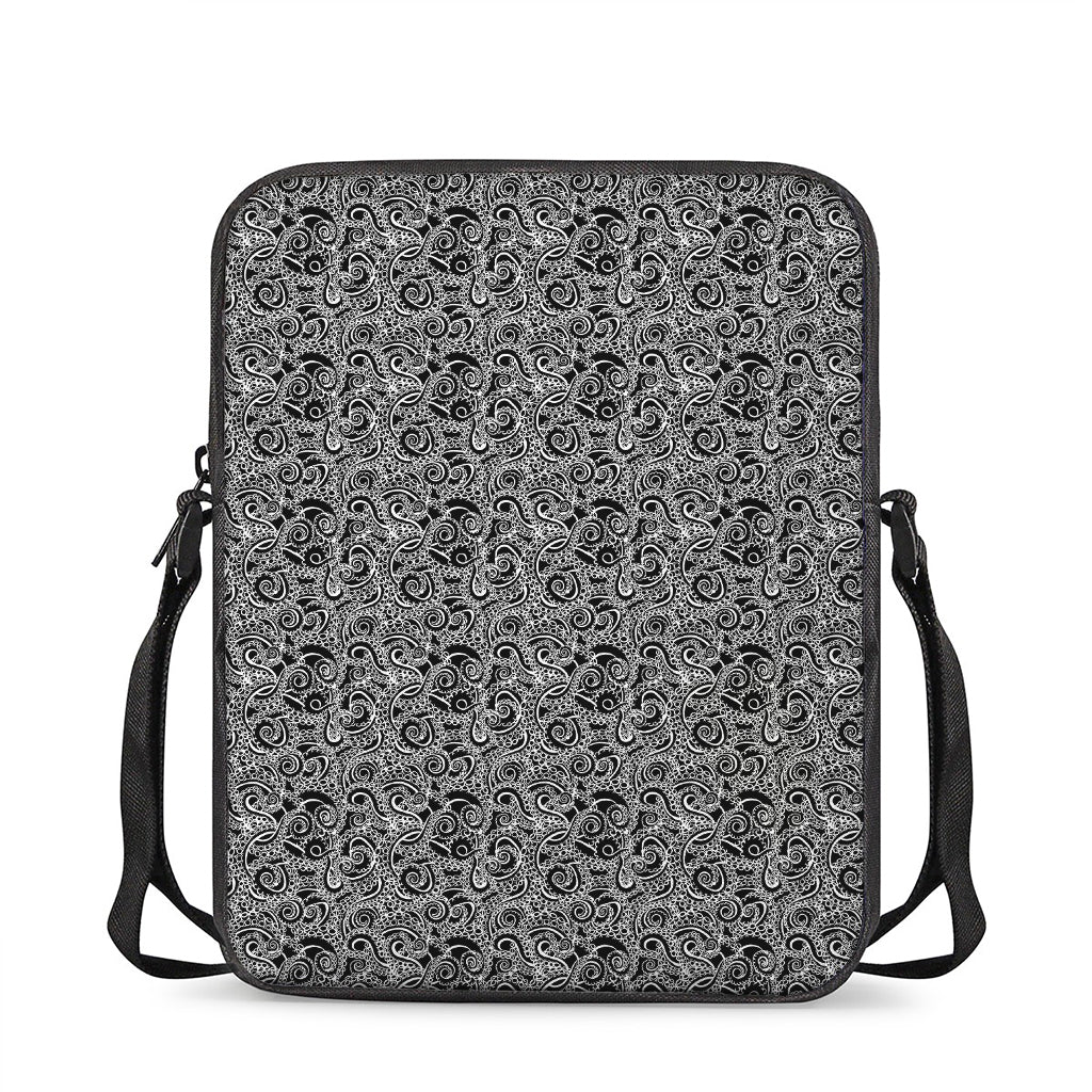 Black And White Octopus Tentacles Print Rectangular Crossbody Bag