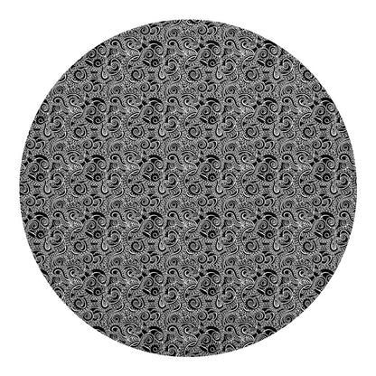 Black And White Octopus Tentacles Print Round Blanket