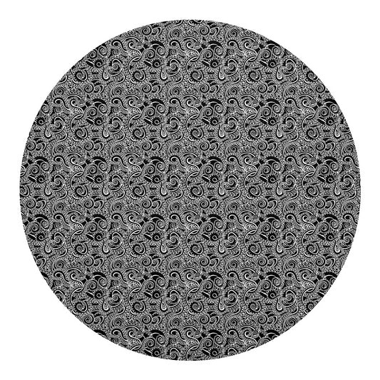 Black And White Octopus Tentacles Print Round Blanket