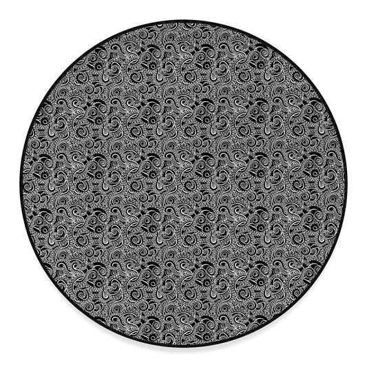 Black And White Octopus Tentacles Print Round Floor Mat