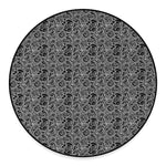 Black And White Octopus Tentacles Print Round Floor Mat