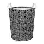 Black And White Octopus Tentacles Print Round Laundry Basket