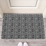 Black And White Octopus Tentacles Print Rubber Doormat