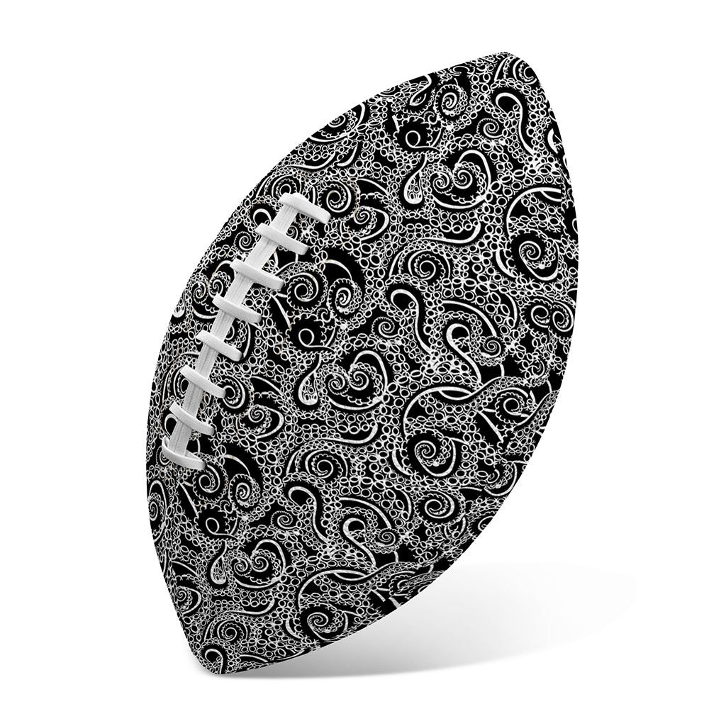 Black And White Octopus Tentacles Print Rugby Ball