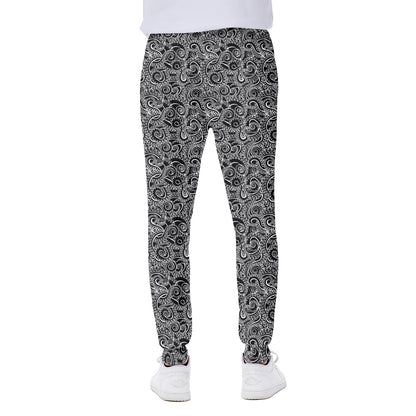 Black And White Octopus Tentacles Print Scuba Joggers