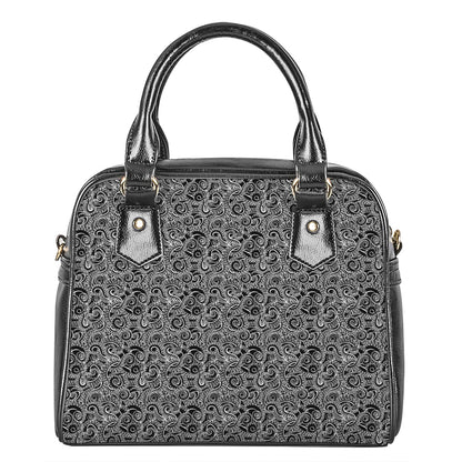 Black And White Octopus Tentacles Print Shoulder Handbag