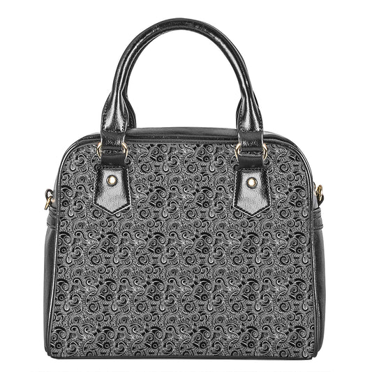 Black And White Octopus Tentacles Print Shoulder Handbag