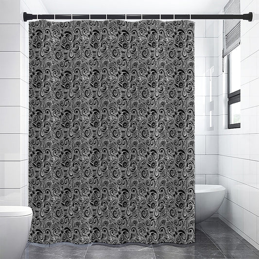 Black And White Octopus Tentacles Print Shower Curtain