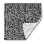Black And White Octopus Tentacles Print Silk Bandana