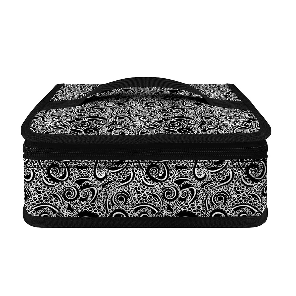 Black And White Octopus Tentacles Print Small Lunch Bag