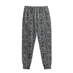 Black And White Octopus Tentacles Print Sweatpants
