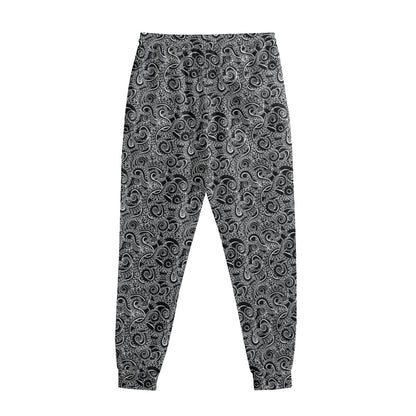 Black And White Octopus Tentacles Print Sweatpants