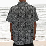 Black And White Octopus Tentacles Print Textured Short Sleeve Shirt