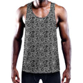 Black And White Octopus Tentacles Print Men's Workout Tank Top