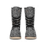 Black And White Octopus Tentacles Print Winter Boots