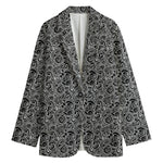 Black And White Octopus Tentacles Print Women's Blazer