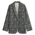 Black And White Octopus Tentacles Print Women's Cotton Blazer