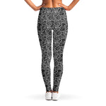 Black And White Octopus Tentacles Print Women's Leggings