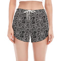 Black And White Octopus Tentacles Print Women's Split Running Shorts