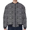 Black And White Octopus Tentacles Print Zip Sleeve Bomber Jacket