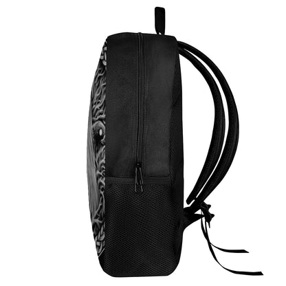 Black And White Odin With Crows Print 17 Inch Backpack