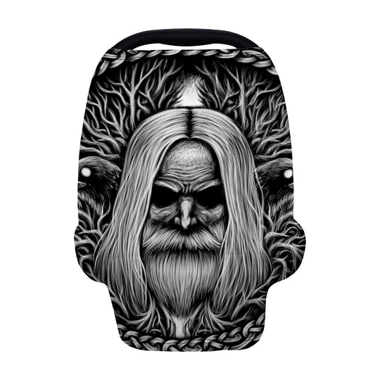 Black And White Odin With Crows Print Baby Seat Cover