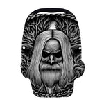 Black And White Odin With Crows Print Baby Seat Cover