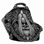 Black And White Odin With Crows Print Baby Seat Cover