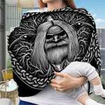 Black And White Odin With Crows Print Baby Seat Cover