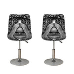 Black And White Odin With Crows Print Bar Stool Covers