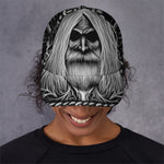Black And White Odin With Crows Print Baseball Cap