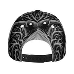 Black And White Odin With Crows Print Baseball Cap