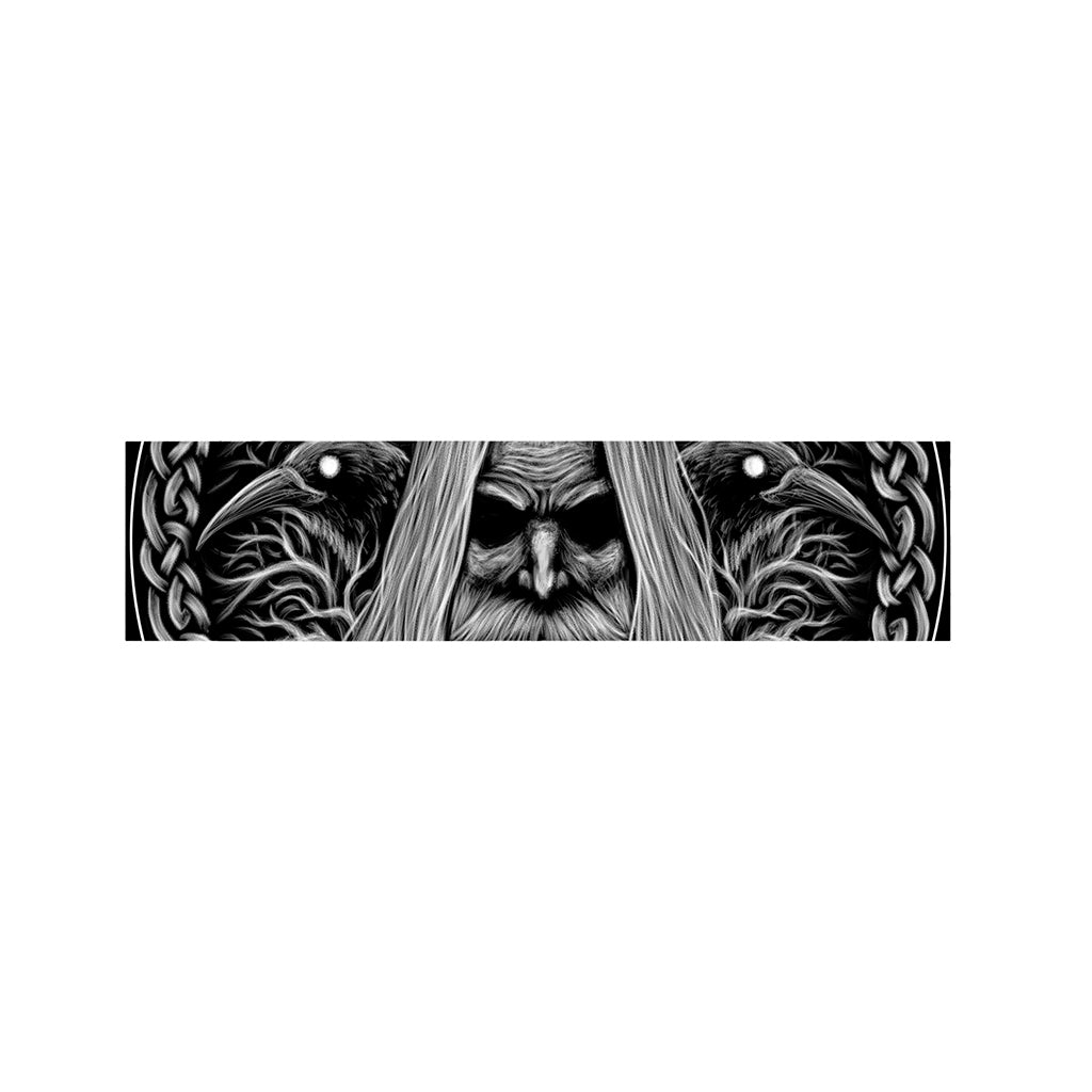 Black And White Odin With Crows Print Bed Runner
