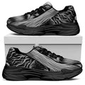 Black And White Odin With Crows Print Black Chunky Shoes
