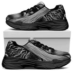 Black And White Odin With Crows Print Black Chunky Shoes