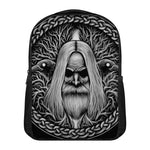 Black And White Odin With Crows Print Casual Backpack