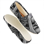 Black And White Odin With Crows Print Casual Shoes