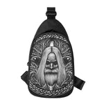 Black And White Odin With Crows Print Chest Bag