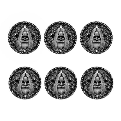 Black And White Odin With Crows Print Coaster Set
