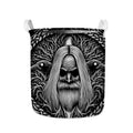 Black And White Odin With Crows Print Collapsible Laundry Basket