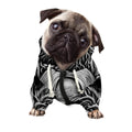 Black And White Odin With Crows Print Dog Zip Up Hoodie