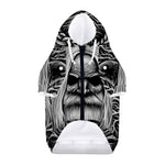 Black And White Odin With Crows Print Dog Zip Up Hoodie