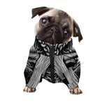Black And White Odin With Crows Print Dog Zip Up Jacket