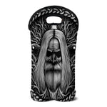 Black And White Odin With Crows Print Double Neoprene Wine Tote
