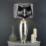 Black And White Odin With Crows Print Drum Lamp Shade