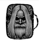 Black And White Odin With Crows Print Front Pocket Bible Bag