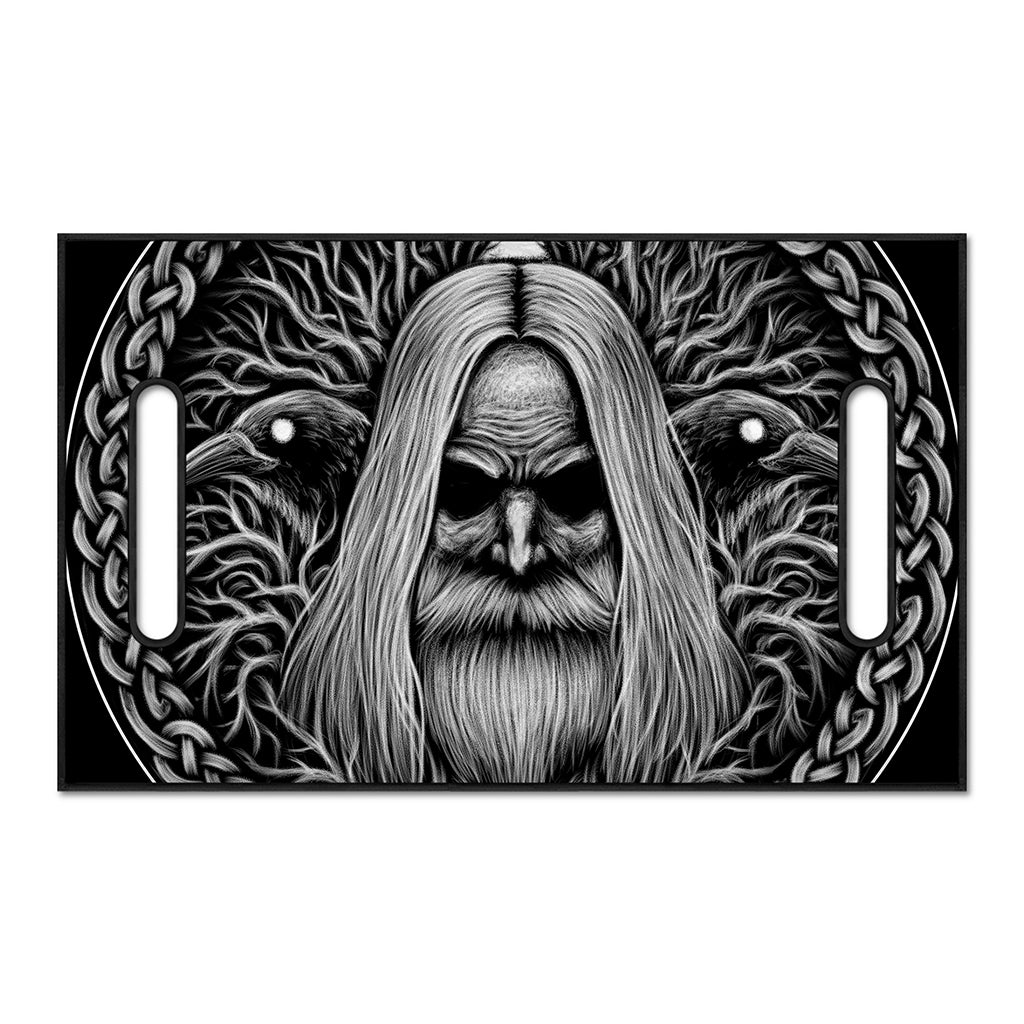 Black And White Odin With Crows Print Golf Cart Seat Cover