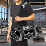 Black And White Odin With Crows Print Gym Bag
