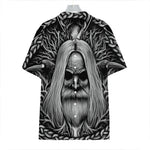 Black And White Odin With Crows Print Hawaiian Shirt
