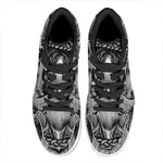 Black And White Odin With Crows Print High Top Leather Sneakers